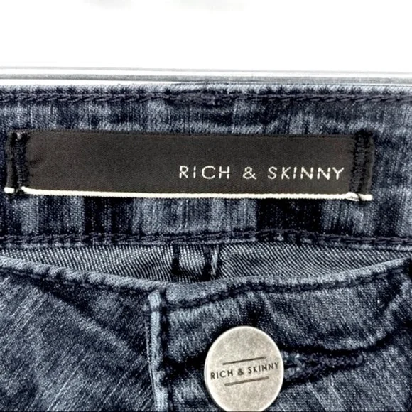 Rich & Skinny Skinny Jeans in Carly Blue Lower Rise Stretch Dark Wash Sz 28 - Picture 5 of 8